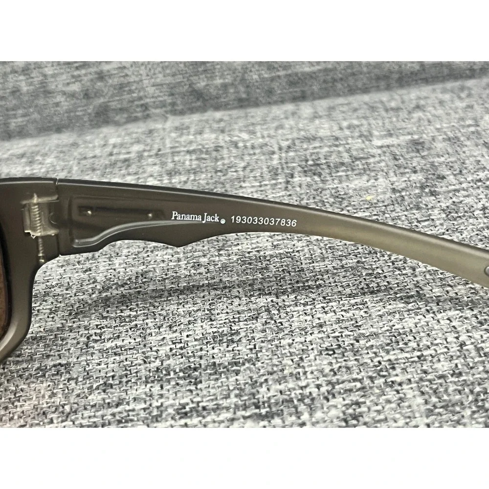 Panama Jack Mens Polarized Sport Sunglasses Matte Grey Orange Mirror NS1120
